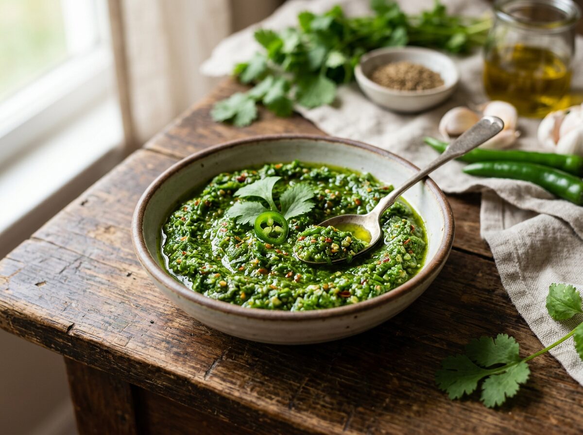 How to Make Zhoug Sauce: Yemen’s Spicy, Herbaceous Green Condiment