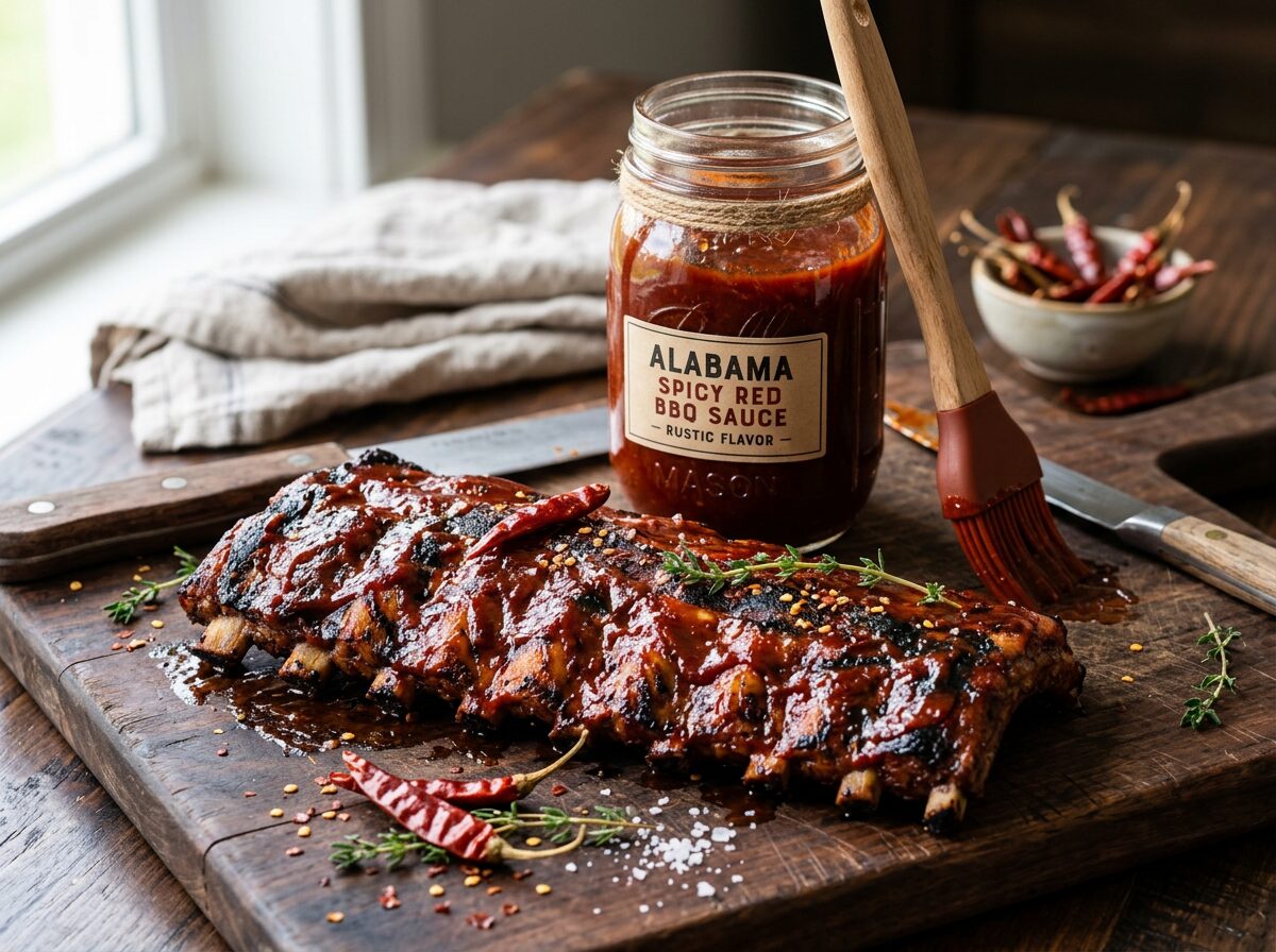 Homemade Spicy Alabama Red BBQ Sauce